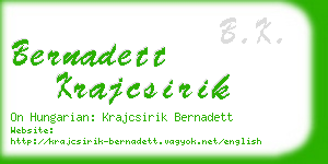 bernadett krajcsirik business card